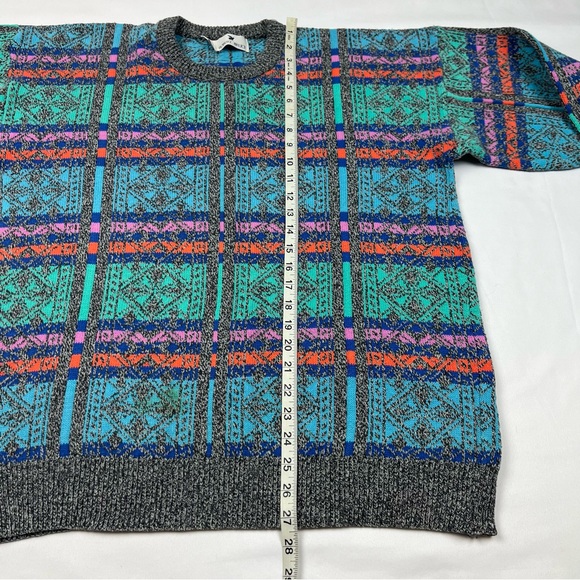 Vtg Robert Bruce Mens Grandpa Sweater Sz Large 80s Bright Alpine USA B6 - Picture 7 of 7